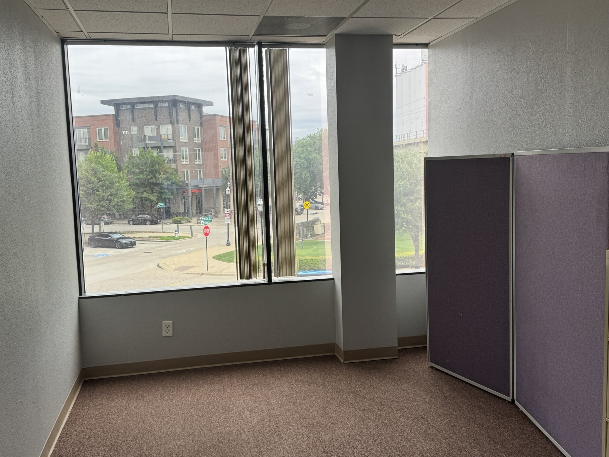 A single office unit with a window